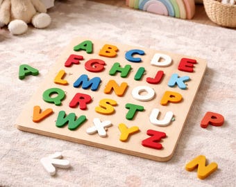 Alphabet Laser geschnitten Puzzle SVG DXF | Kinderzimmer ABC-Puzzle | Kinder Lernspielzeug | Cnc Glowforge LightBurn Dateien