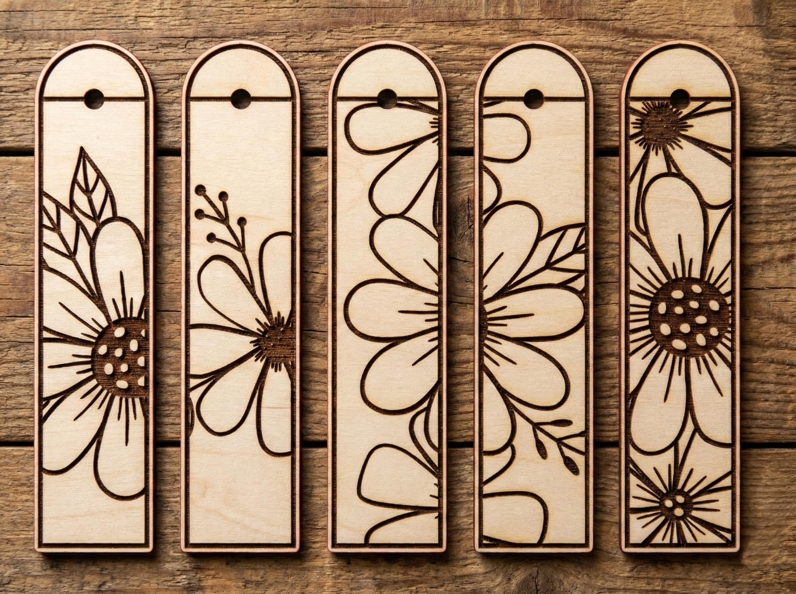 120 Laser Cut Bookmark SVG Bundle | Floral Bookmarks DXF PDF | Wood ...
