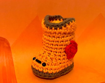 Crochet Amigurumi Cute Cowboy Boot Plushie Pattern PDF download Beginner Simple Easy Fun