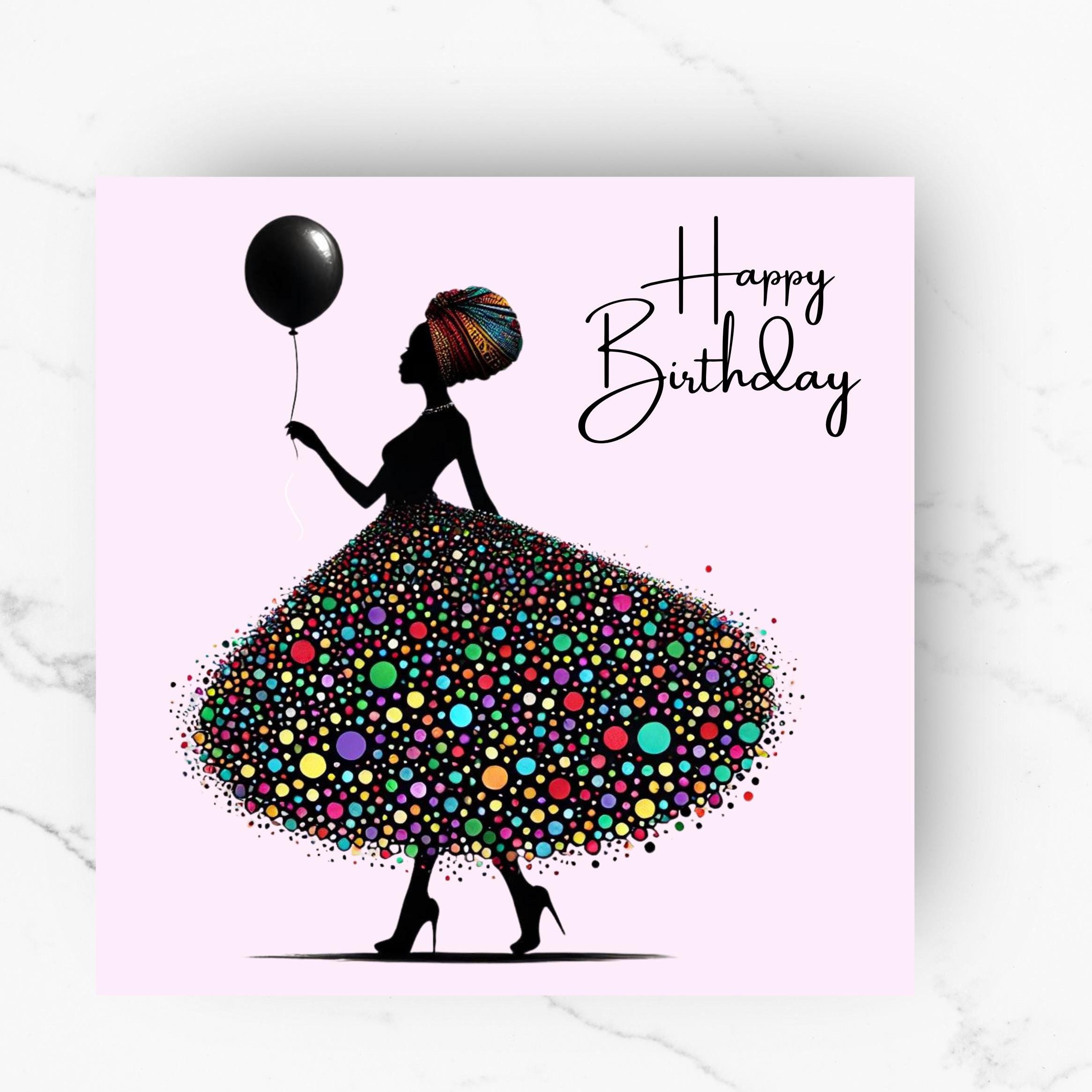 Black Woman Birthday Card, Black Woman, Black Greeting Cards, Classy ...