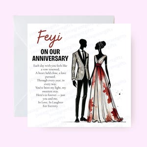 Tarjeta de aniversario afro personalizada, tarjeta para pareja afroamericana, tarjeta de aniversario afroamericana personalizada, tarjeta étnica, tarjeta de aniversario afroamericana