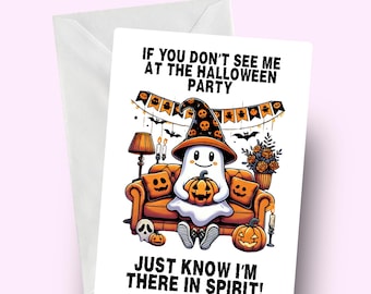 Funny Ghost Halloween Card, Ghost Card, Funny Halloween Card, Humorous Halloween Greeting, Quirky Spooky Card, Halloween Party Card, Spooky