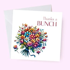 Carte de remerciement, carte de remerciement, carte de gratitude, carte de bouquet, carte de remerciement mignonne et attentionnée, carte de remerciement florale, carte de remerciement