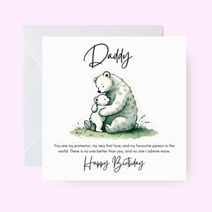 Daddy Geburtstagskarte, Thema Bär Papa Karte, Happy Birthday Daddy Karte, Karte für Vater Dad, Vater Bär Karte, Daddy Geburtstag