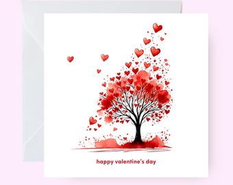Carte de Saint-Valentin, carte de Saint-Valentin sur le thème du coeur, carte de voeux romantique, « Joyeuse Saint-Valentin », carte d'amour pour elle ou lui