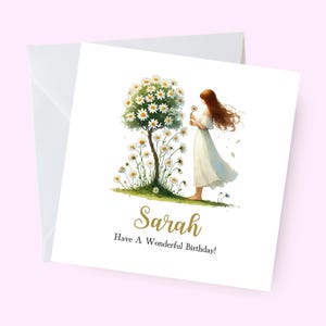 Personalisierte Geburtstagskarte, Sonnenblumen, individuelle Grußkarte, stilvolle Karte für sie, Blumengeburtstagskarte für Partner, Naturkarte