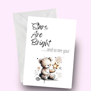 Stars Are Bright and so are you, Anerkennungskarte, Ermutigungskarte, Support-Karte, Sternthema-Karte, Karte für Frau-Partner-Freundin