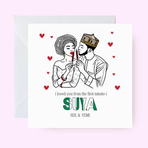 Aangepaste Valentijnskaart voor Nigeriaanse, Nigeriaanse paarkaart, etnische kaart voor haar of hem, zwarte liefdeskaart, gepersonaliseerde afrocentrische kaart