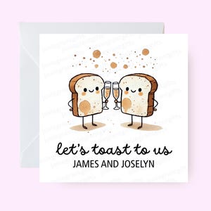 Tarjeta personalizada "Brindemos por nosotros", para él, para ella, para parejas, romántica, de aniversario, para pareja