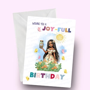Black girl birthday card, black woman birthday card, black girl card, black greeting card, ethnic card, african card, joyful card, positive