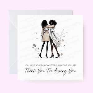 Carte de remerciement Besties, carte de l'amitié, merci d'être vous, carte de gratitude, carte de célébration de l'amitié, carte de remerciement,