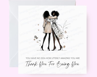 Besties Appreciation Card, Friendship Card, Thank you for being you, Gratitude Card, Friendship Celebration Card, Appreciation Card,