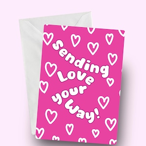 Tarjeta para enviar amor a tu manera, tarjeta de felicitación sincera, tarjeta de amor y apoyo considerada, cálidos deseos para ella y él, tarjeta con temática de corazón, tarjeta de amor