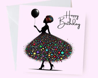 Carte d'anniversaire de femme noire, Femme noire, Cartes de voeux noires, Chic, Ethnique, Divers, Afro-américain