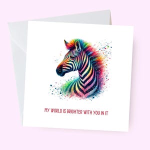 Niedliche Zebra Karte, Affirmation Karte, Inspiration Karte, Karte für Tier Liebhaber, Tier Karte, Positivität Karte
