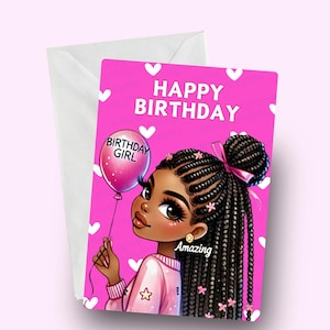 Birthday Card for black Women, Melanin Birthday Card for Her, Afrocentric Card, Afro themed Card, African American, Black Girl Magic