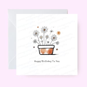 Alles Gute zum Geburtstag, Karte, Gänseblümchen-Geburtstagskarte, Gänseblümchen-Geburtstagskarte für sie, fröhliche Blumen-Geburtstagskarte, niedliche Feierkarte, Gänseblümchen