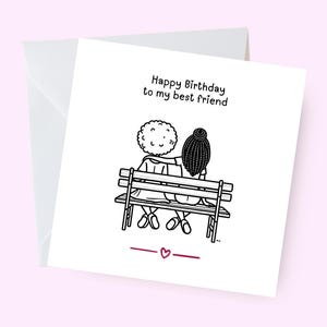 Elegante Geburtstagskarte, Bester Freund Geburtstag, Freundschaftskarte für Sie, Schöne Geburtstagskarte, Friendshop, BFF, Süße Grußkarte