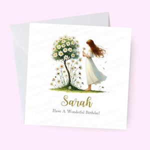 Personalised Birthday Card, Sunflowers, Custom Greeting Card, Stylish Card for her, Floral birthday card for partner, Nature card