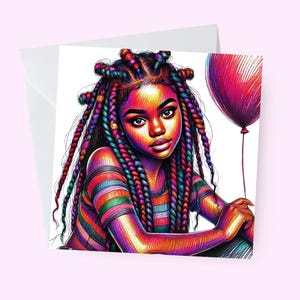 Black Girl Geburtstagskarte - Black Girl Magic - Schwarze Grußkarten - Edel - Ethnisch - Vielseitig - Vielfalt - African American Black Girl
