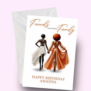 黒人女性のためのカスタム誕生日カード、黒人女性のためのカード、黒人の友情、黒人女性の魔法、アフロセントリックカード、誕生日の願い、メラニン