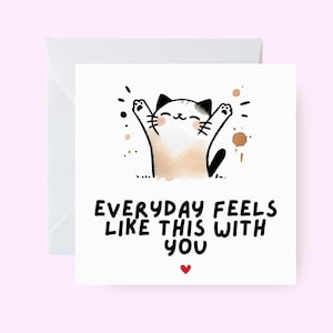 Everyday Feels Like This With You Card, Karta miłosna z motywem psa, Radosne życzenia miłosne, Karta dla niego dla niej, Karta dla chłopaka, Karta miłosna dla dziewczyny