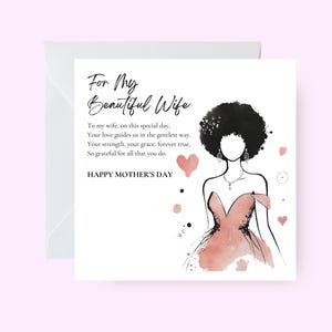 Para minha linda esposa, cartão de feliz dia das mães, cartão de dia das mães para esposa, cartão de comemoração para as mães, amor para esposa, cartão de esposa no dia das mães