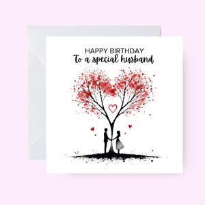 Biglietto di auguri speciale per il compleanno del marito, biglietto romantico per il marito, auguri di compleanno carini per lui, biglietto di auguri d'amore per il marito, biglietto per il marito