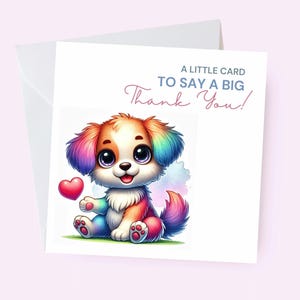 Carte de remerciement, carte de chien mignon, carte de remerciement sur le thème du chien, carte de remerciement, carte pour les amoureux des chiens, carte de gratitude pour les amoureux des chiens, carte de chien