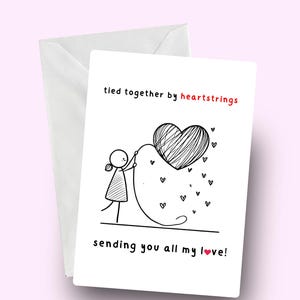 Tarjeta de amor, tarjeta romántica Heartstrings, tarjeta All My Love, saludo sincero para ella, tarjeta para pareja, amigo, tarjeta de relación romántica