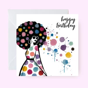 Alles Gute zum Geburtstagkarte für sie, Geburtstagskarte schwarze Frau, ethnische Geburtstagskarte für sie, Afrocentric Grußkarte für Schwester-Mutter-Freundin