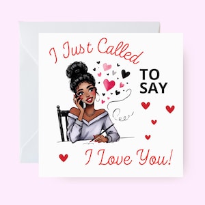 Carte noire amour, carte de voeux noire pour elle ou lui, carte Thinking of you, carte de voeux afrocentrique amour, carte romantique pour elle ou lui