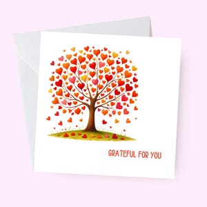 Carte de gratitude, cartes de voeux sur le thème de la nature, carte de remerciement, amour et relation, carte de remerciement, carte du cœur pour un être cher