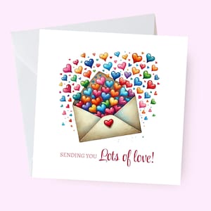 Tarjeta para enviarte mucho amor, tarjeta con temática de corazón, tarjeta linda y romántica, tarjeta sincera, tarjeta de amor y apoyo, tarjeta de aliento