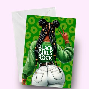 Cartão Black Girls Rock, Cartão Black Woman, Melanin, Cartões étnicos para ela, Afro-americana, Cartão de empoderamento para ela, Cartão afrocentrista estiloso