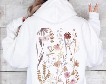 Vintage Pressed Flowers Shirt Png, Boho Cottagecore Tshirt Png, Botanical Floral Png, Wildflowers Sweatshirt Png Fairycore Garden Lover Png