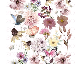 Vintage Pressed Flowers Shirt Png, Boho Cottagecore Tshirt Png, Botanical Floral Png, Wildflowers Sweatshirt Png Fairycore Garden Lover Png