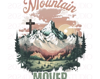 PNG de "Montañas Movientes", citas cristianas, PNG religioso, diseño de sublimación cristiano, PNG cristiano vintage, descarga digital de escrituras