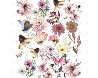 Vintage Pressed Flowers PNG, It Is Well With My Soul PNG, Sublimation Wildflowers Shirt, Uplifting Png Designs, Phrase Png Spiritual