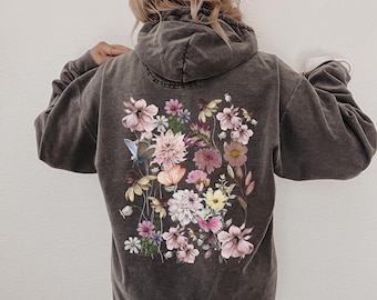 Vintage Pressed Flowers Shirt Png, Boho Cottagecore Tshirt Png, Botanical Floral Png, Wildflowers Sweatshirt Png Fairycore Garden Lover Png