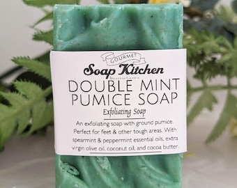 Double Mint Pumice Soap - Exfoliating Volcanic Pumice Foot Soap - Gourmet Soap Kitchen