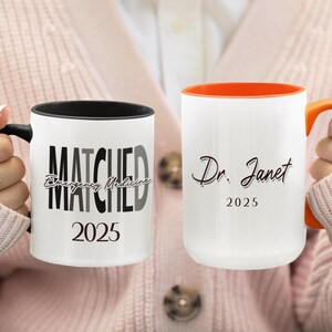 Residency Match Day 2025 Gift Custom Medical Specialty and Name Accent Mug for Future Doctors and Medical Student Graduates