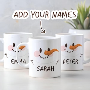Personalized Winter Snowman Name Mug, (11oz, 15oz)