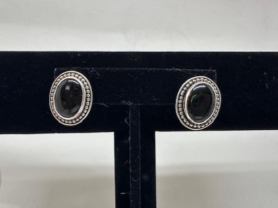 Sterling Silver Onyx Stud Earrings