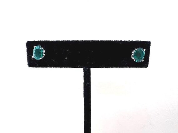 Emerald Green Stud Earrings - image 1