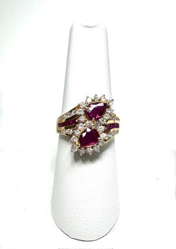 Ruby Pear Shape Ring - image 1