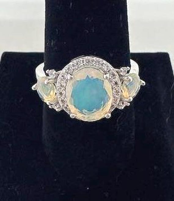 Sterling Silver Opal Ring - image 1