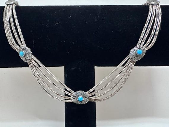 Stunning Turquoise Chain Necklace - image 1