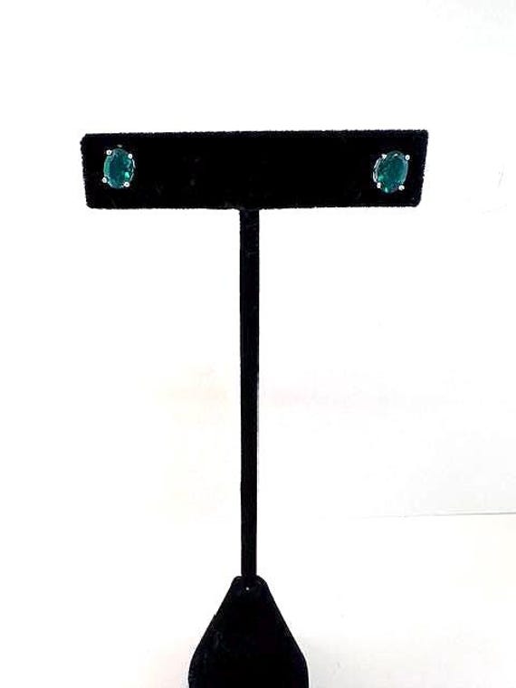 Emerald Green Stud Earrings - image 2