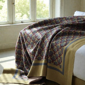 Manta de punto: funda para sofá y cama con estampado geométrico retro